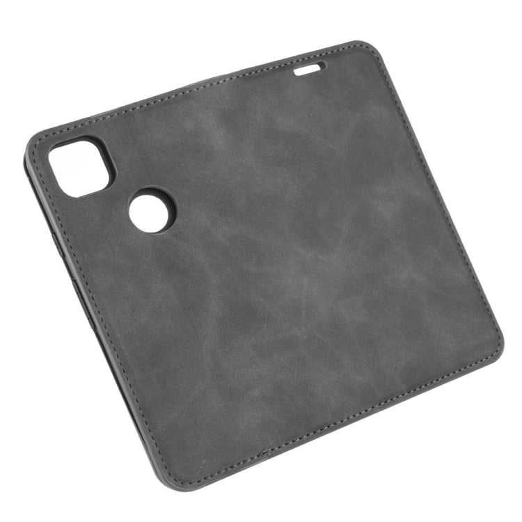For Google Pixel 4a Retro-skin Business Magnetic Suction Leather Case with Holder & Card Slots & Wallet