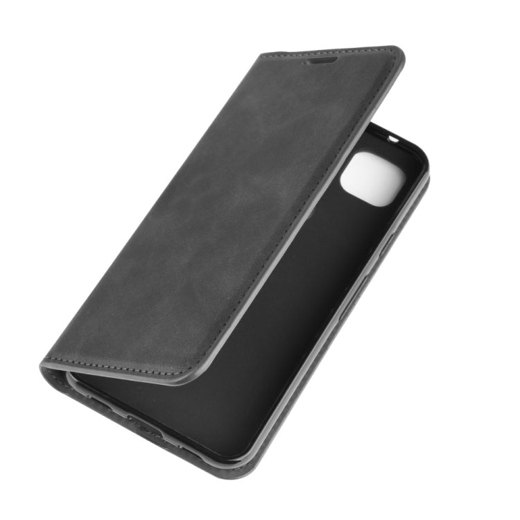 For Google Pixel 4a Retro-skin Business Magnetic Suction Leather Case with Holder & Card Slots & Wallet