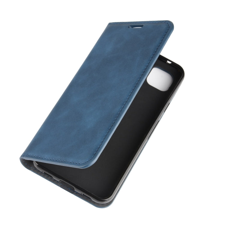 For Google Pixel 4a Retro-skin Business Magnetic Suction Leather Case with Holder & Card Slots & Wallet