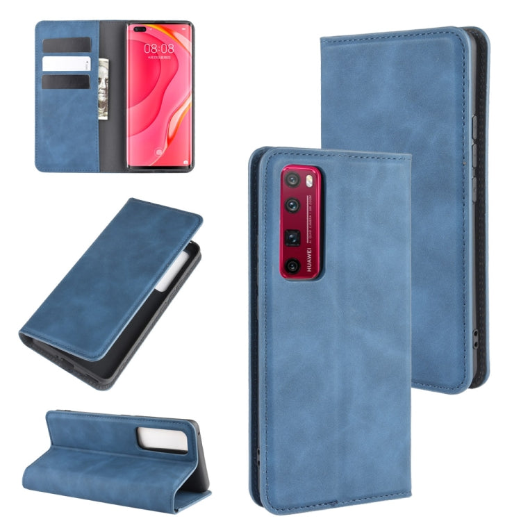 For Huawei Nova 7 Pro 5G Retro-skin Business Magnetic Suction Leather Case with Holder & Card Slots & Wallet