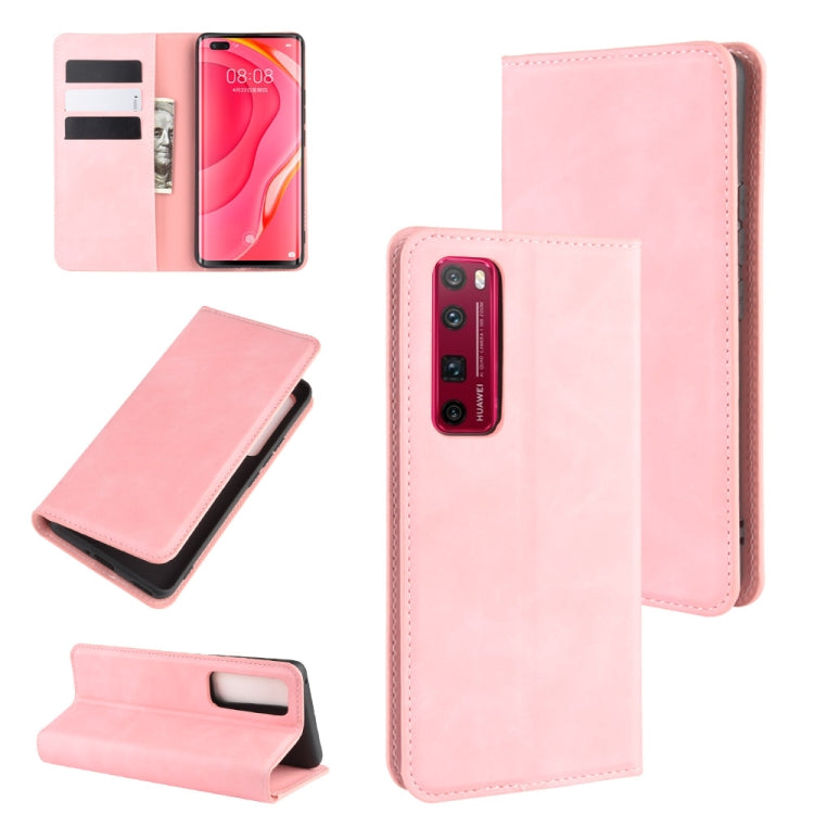 For Huawei Nova 7 Pro 5G Retro-skin Business Magnetic Suction Leather Case with Holder & Card Slots & Wallet