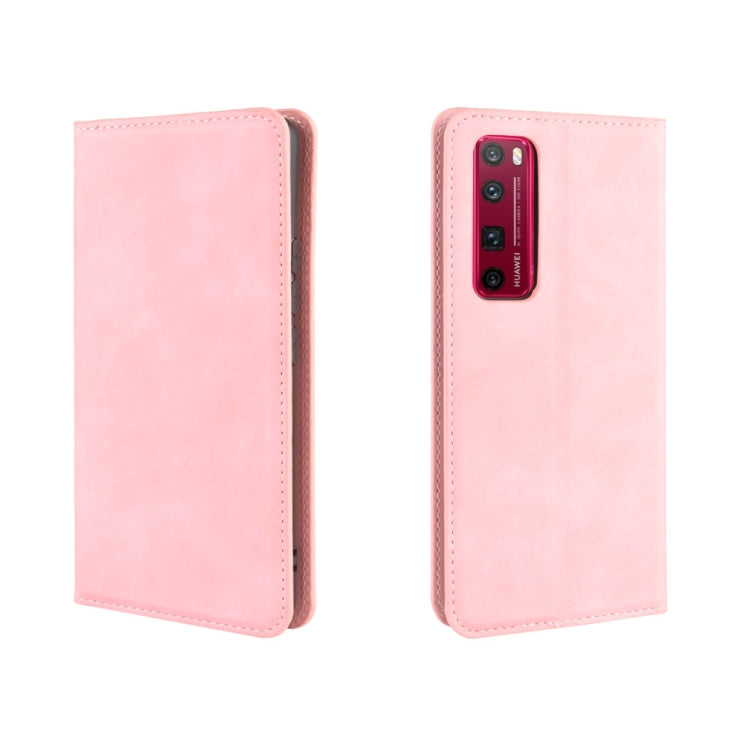 For Huawei Nova 7 Pro 5G Retro-skin Business Magnetic Suction Leather Case with Holder & Card Slots & Wallet
