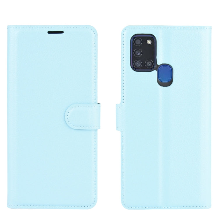 For Galaxy A21S Litchi Texture Horizontal Flip Protective Case with Holder & Card Slots & Wallet