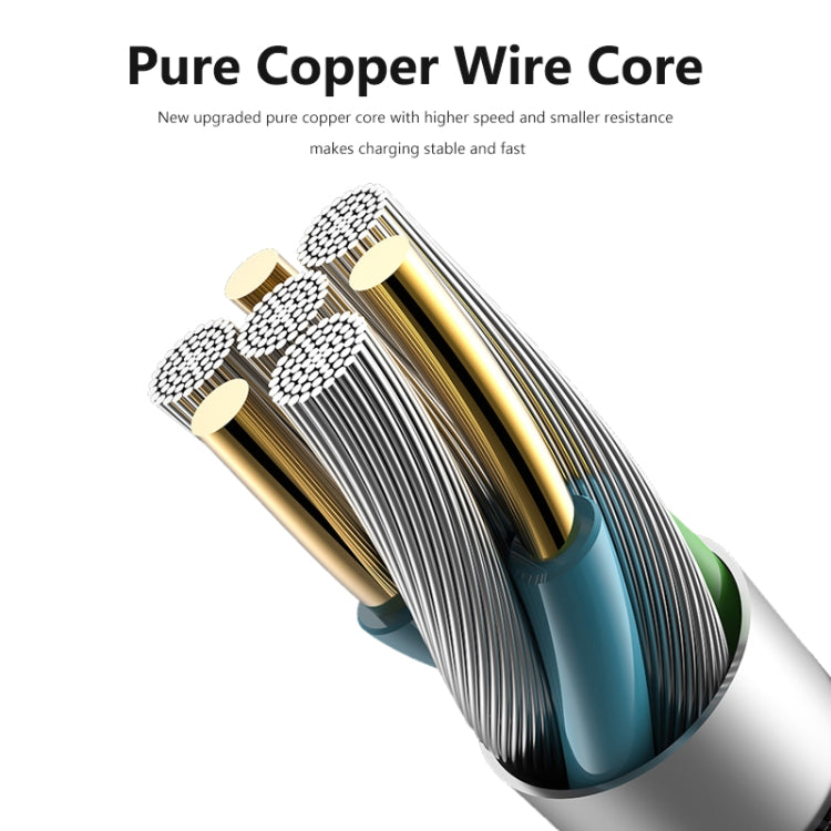 ENKAY ENK-CB104 2.4A USB to USB-C / Type-C Nylon Weaving Data Transfer Charging Cable with Intelligent Light, Length: 1m