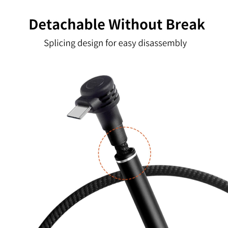 ENKAY ENK-CB105 2.4A USB to USB-C / Type-C Cloth Texture Round Cable Data Transfer Charging Cable with Holder Function, Length: 1m(Blue)