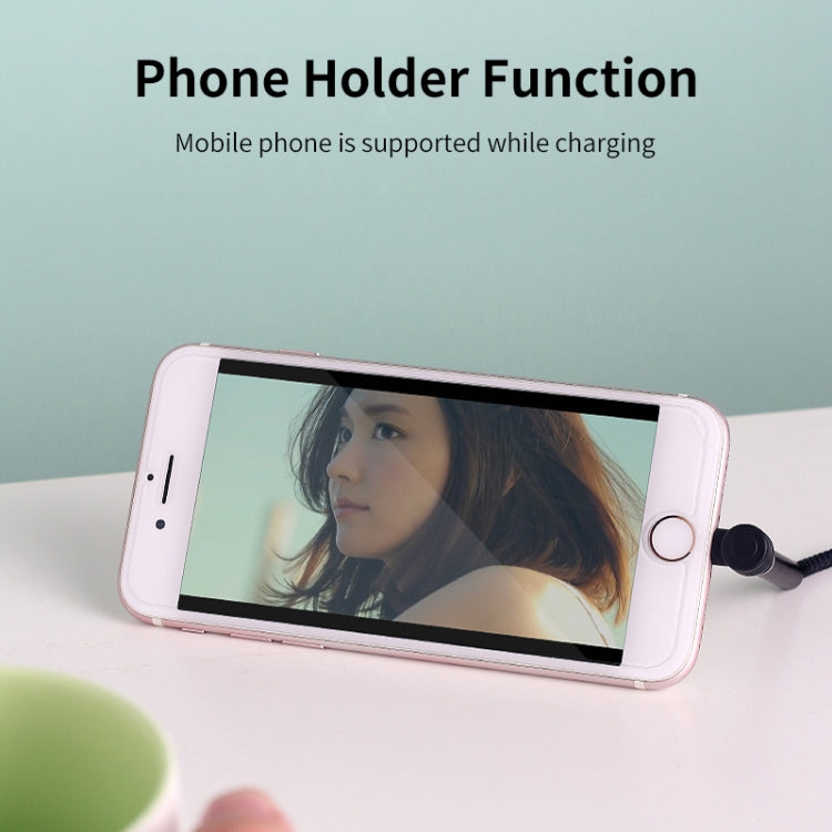 ENKAY ENK-CB105 2.4A USB to USB-C / Type-C Cloth Texture Round Cable Data Transfer Charging Cable with Holder Function, Length: 1m(Blue)