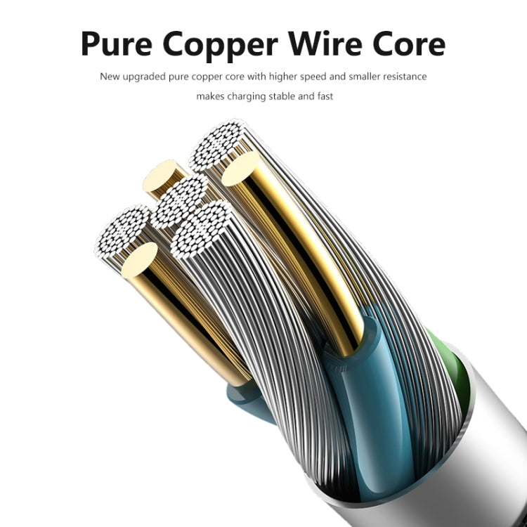 ENKAY ENK-CB105 2.4A USB to USB-C / Type-C Cloth Texture Round Cable Data Transfer Charging Cable with Holder Function, Length: 1m(Blue)