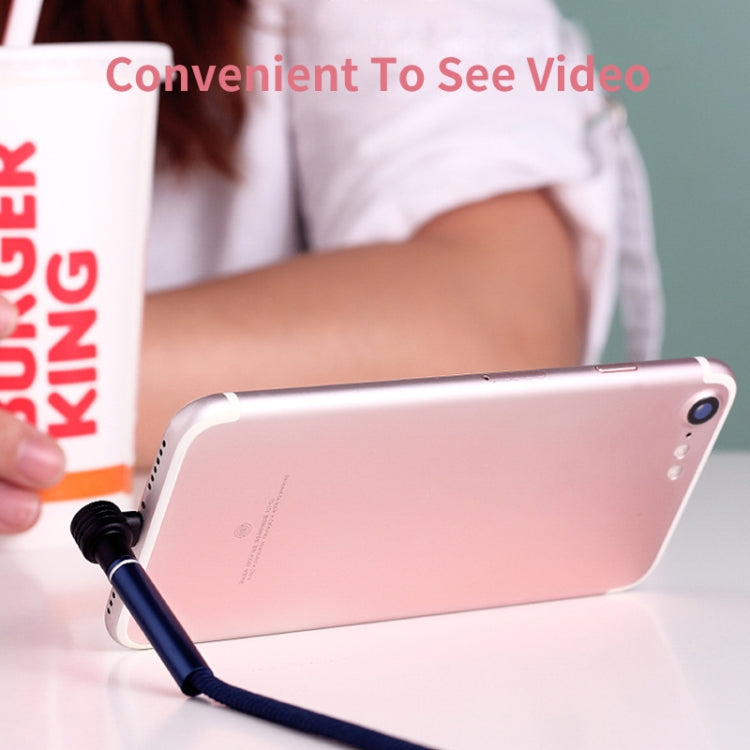 ENKAY ENK-CB305 2.4A USB to Micro USB Cloth Texture Round Cable Data Transfer Charging Cable with Holder Function, Length: 1m(Blue)