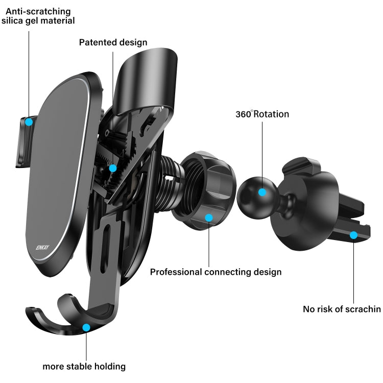 ENKAY ENK-CM101 Automatic Induction Gravity Car Mount Rotation Car Air Vent Mount Phone Holder