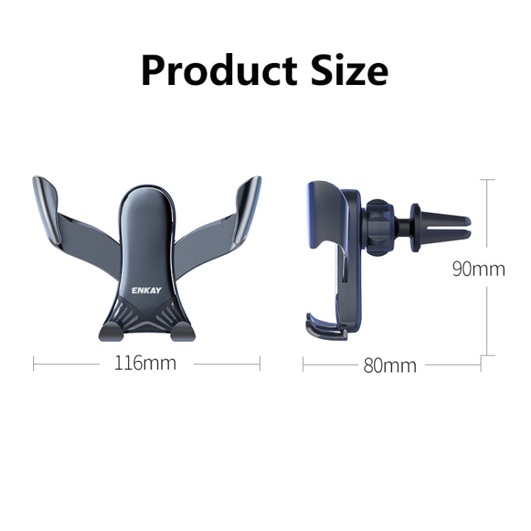 ENKAY ENK-CM103 Auto Gravity Car Mount Rotation Car Air Vent Mount Phone Holder Aluminum Alloy Mini Edition