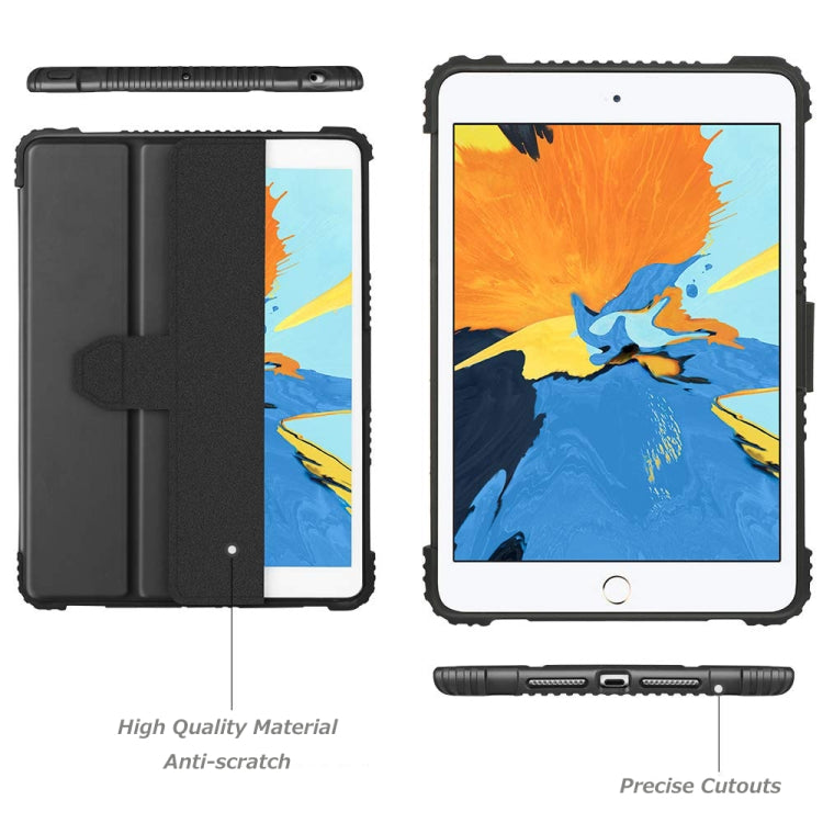 For iPad Mini 5/4/3/2/1 Genius Case TPU + PC Skin Mounted Magnetic Absorption Three Fold Flat Plate Anti Falling Sleeve Protective Shell/Case(Black)