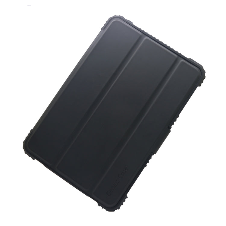 For iPad Mini 5/4/3/2/1 Genius Case TPU + PC Skin Mounted Magnetic Absorption Three Fold Flat Plate Anti Falling Sleeve Protective Shell/Case(Black)