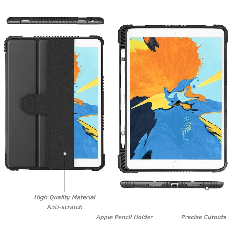 For iPad Pro 10.5 Genius Case TPU + PC Skin Mounted Magnetic Absorption Three Fold Flat Plate Anti Falling Sleeve Protective Shell/Case(Black)