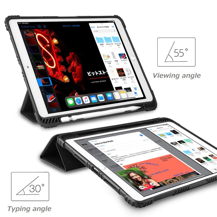 For iPad Pro 10.5 Genius Case TPU + PC Skin Mounted Magnetic Absorption Three Fold Flat Plate Anti Falling Sleeve Protective Shell/Case(Black)