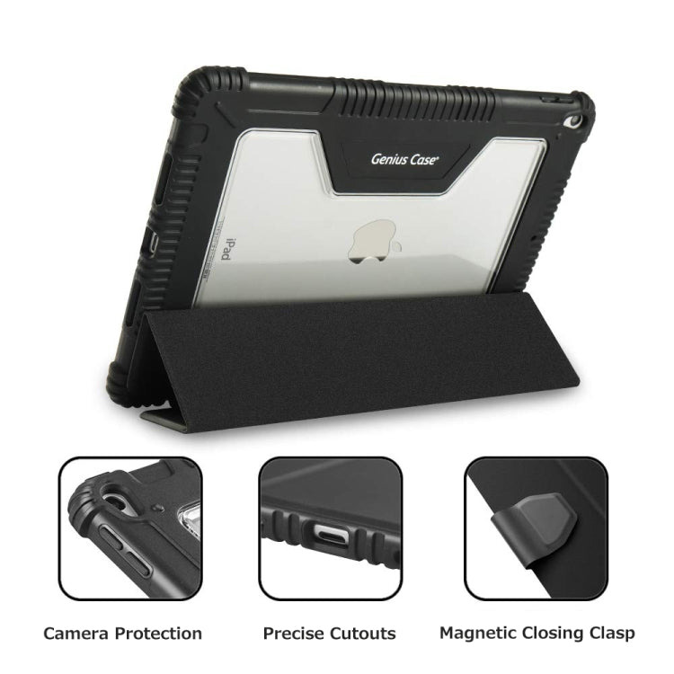 For iPad Pro 10.5 Genius Case TPU + PC Skin Mounted Magnetic Absorption Three Fold Flat Plate Anti Falling Sleeve Protective Shell/Case(Black)