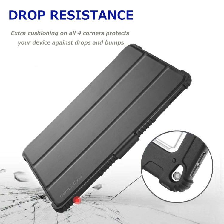 For iPad Pro 10.5 Genius Case TPU + PC Skin Mounted Magnetic Absorption Three Fold Flat Plate Anti Falling Sleeve Protective Shell/Case(Black)