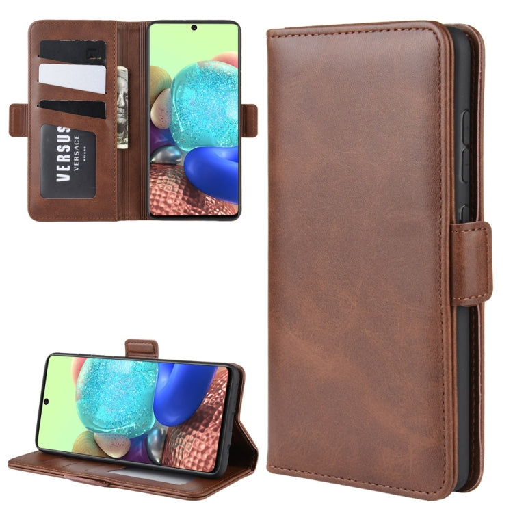 For Galaxy A71 5G Dual-side Magnetic Buckle Horizontal Flip Leather Case with Holder & Card Slots & Wallet
