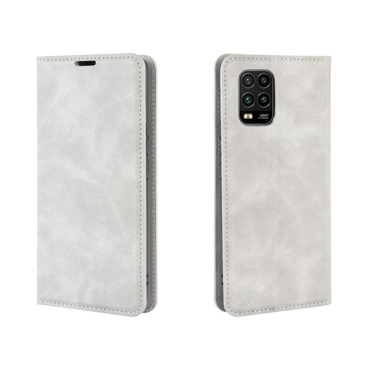 For Xiaomi Mi 10 Lite 5G Retro-skin Business Magnetic Suction Leather Case with Holder & Card Slots & Wallet