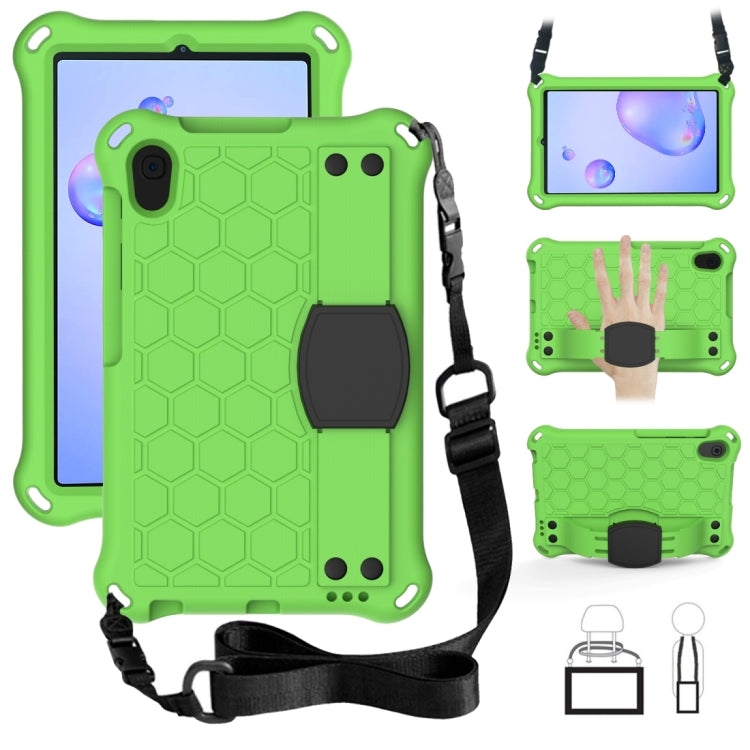 For Galaxy Tab A 8.4(2020) T307 Honeycomb Design EVA + PC Material Four Corner Anti Falling Flat Protective Shell With Strap
