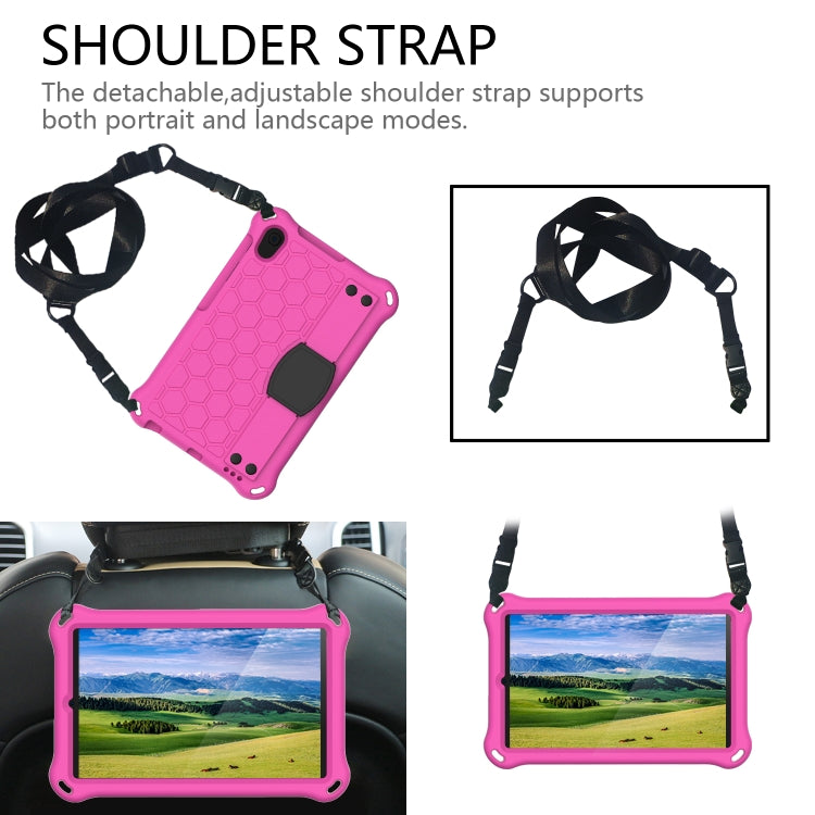 For Galaxy Tab A 8.4(2020) T307 Honeycomb Design EVA + PC Material Four Corner Anti Falling Flat Protective Shell With Strap