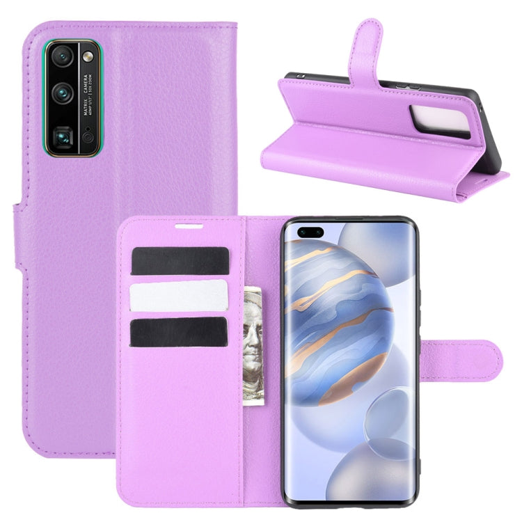 For Huawei Honor 30 Pro Litchi Texture Horizontal Flip Protective Case with Holder & Card Slots & Wallet