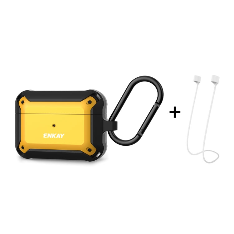 ENKAY ENK-AC8101 for Apple AirPods Pro Wireless Earphone TPU + PC Protective Case with Carabiner & Anti-lost Rope