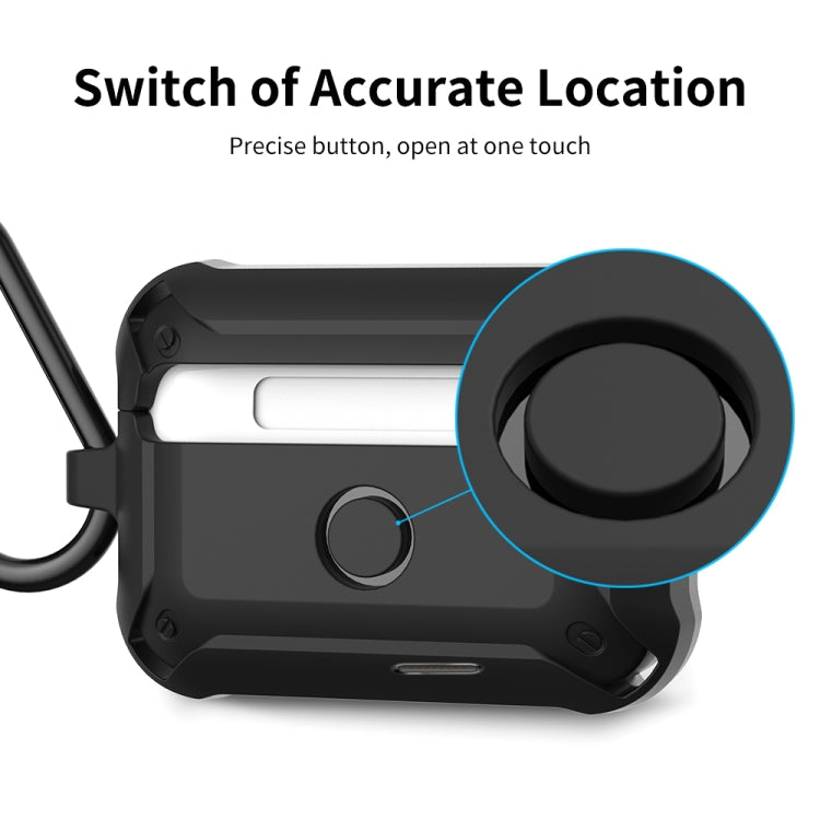 ENKAY ENK-AC8101 for Apple AirPods Pro Wireless Earphone TPU + PC Protective Case with Carabiner & Anti-lost Rope