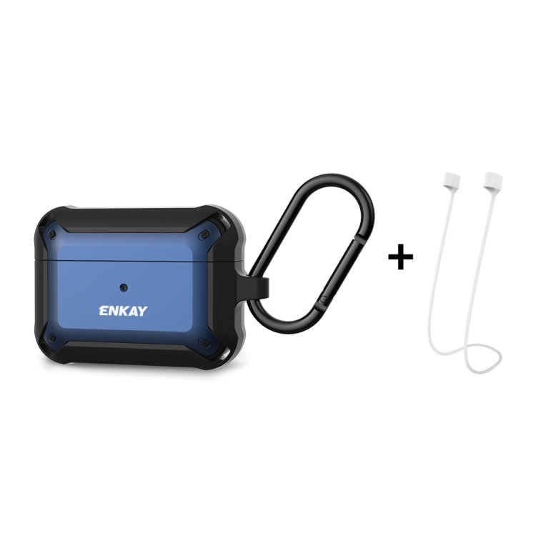 ENKAY ENK-AC8101 for Apple AirPods Pro Wireless Earphone TPU + PC Protective Case with Carabiner & Anti-lost Rope