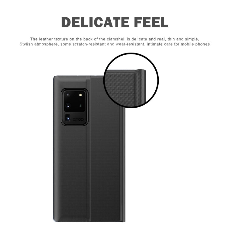 For Galaxy A51 2020 / M40S Side Display Magnetic Horizontal Flip Plain Texture Cloth + PC Case with Holder & Sleep / Wake-up Function