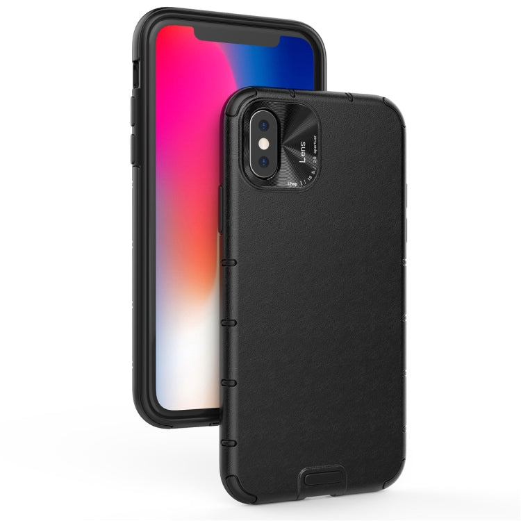 For iPhone 11 Pro Shockproof Grain Leather  PC + TPU Case