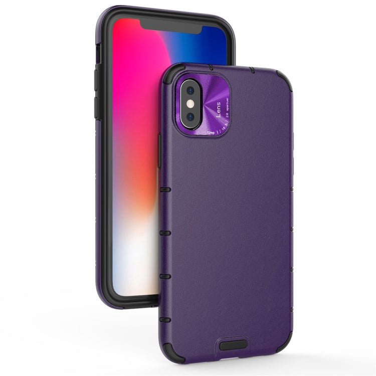 For iPhone 11 Shockproof Grain Leather  PC + TPU Case