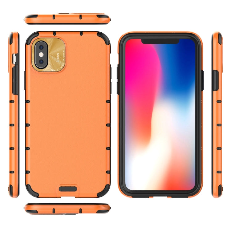 For iPhone 11 Shockproof Grain Leather  PC + TPU Case