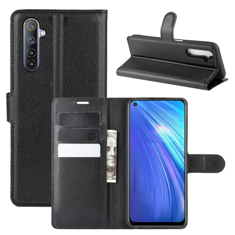 For OPPO Realme 6 Litchi Texture Horizontal Flip Protective Case with Holder & Card Slots & Wallet