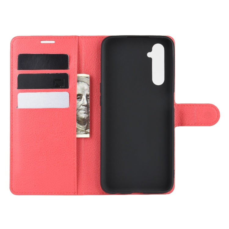 For OPPO Realme 6 Litchi Texture Horizontal Flip Protective Case with Holder & Card Slots & Wallet