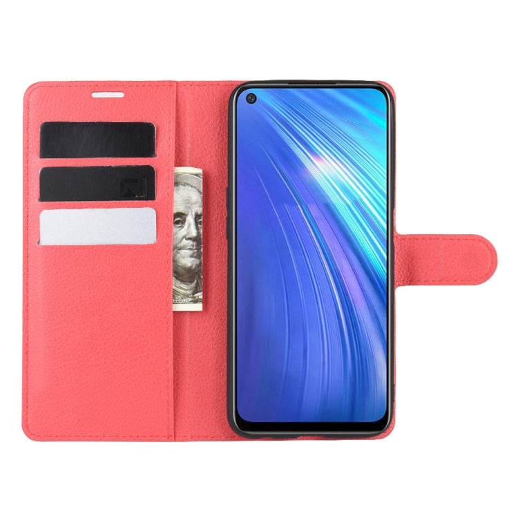 For OPPO Realme 6 Litchi Texture Horizontal Flip Protective Case with Holder & Card Slots & Wallet