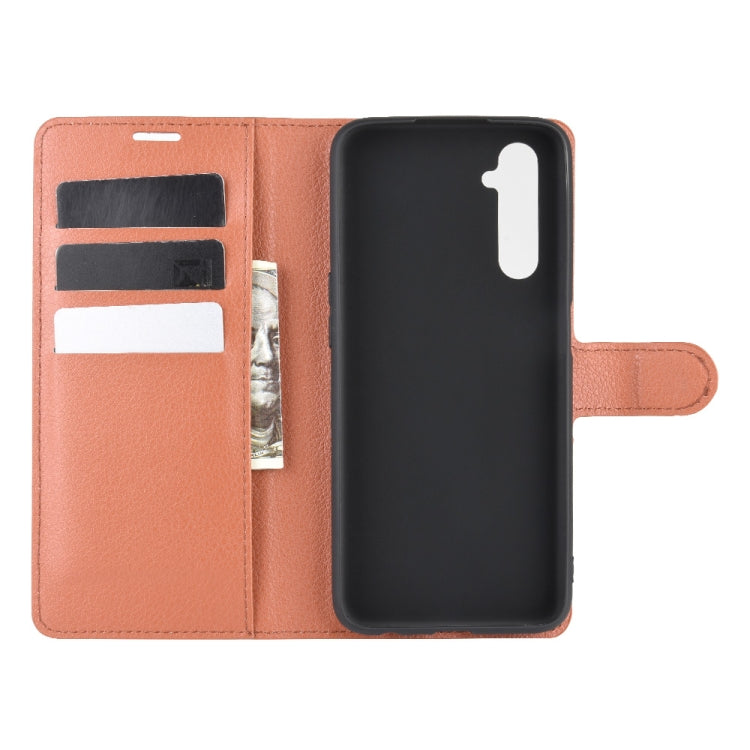 For OPPO Realme 6 Litchi Texture Horizontal Flip Protective Case with Holder & Card Slots & Wallet