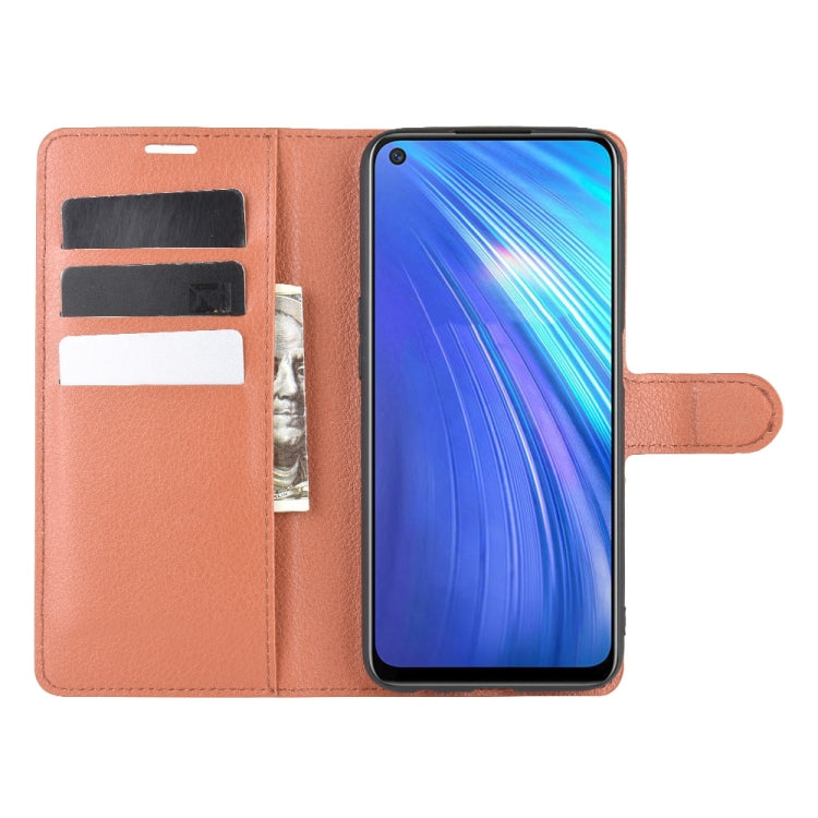 For OPPO Realme 6 Litchi Texture Horizontal Flip Protective Case with Holder & Card Slots & Wallet