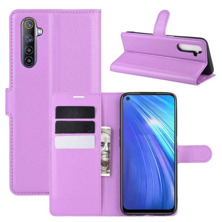 For OPPO Realme 6 Litchi Texture Horizontal Flip Protective Case with Holder & Card Slots & Wallet