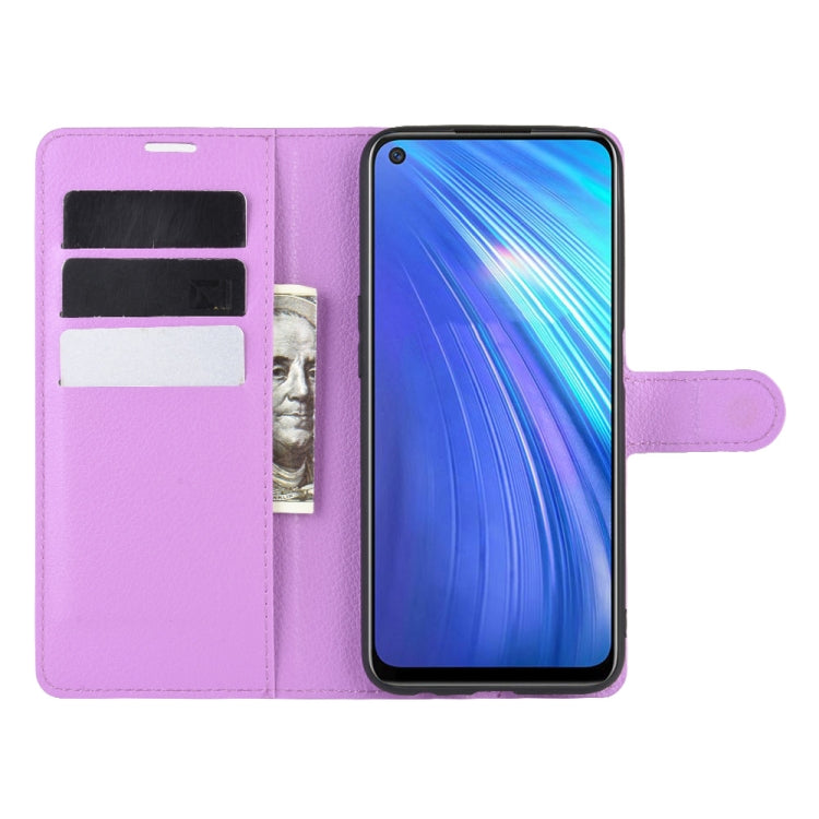 For OPPO Realme 6 Litchi Texture Horizontal Flip Protective Case with Holder & Card Slots & Wallet