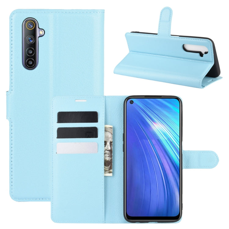 For OPPO Realme 6 Litchi Texture Horizontal Flip Protective Case with Holder & Card Slots & Wallet