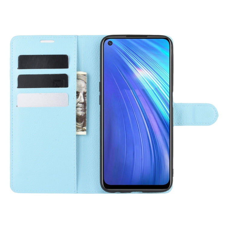 For OPPO Realme 6 Litchi Texture Horizontal Flip Protective Case with Holder & Card Slots & Wallet