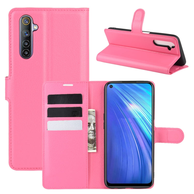 For OPPO Realme 6 Litchi Texture Horizontal Flip Protective Case with Holder & Card Slots & Wallet