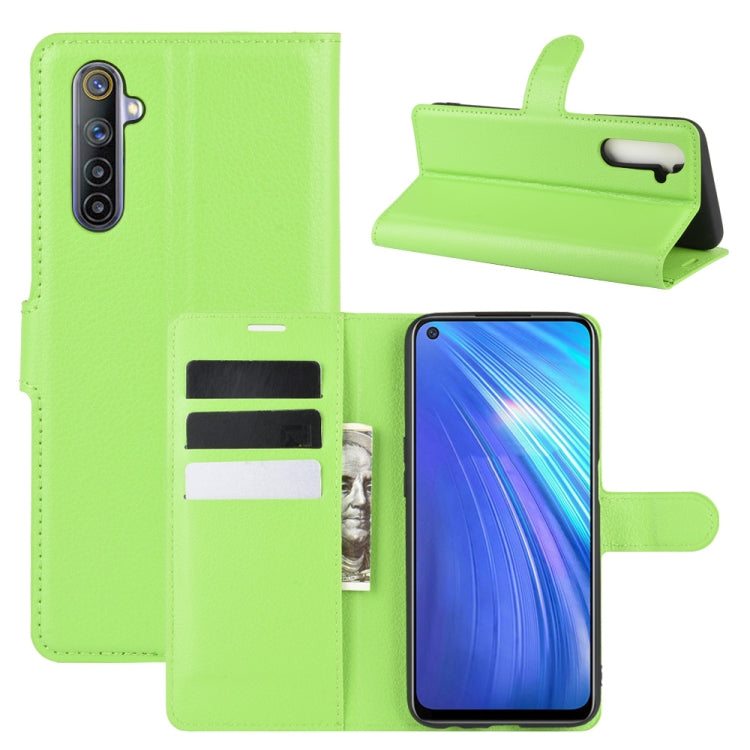 For OPPO Realme 6 Litchi Texture Horizontal Flip Protective Case with Holder & Card Slots & Wallet