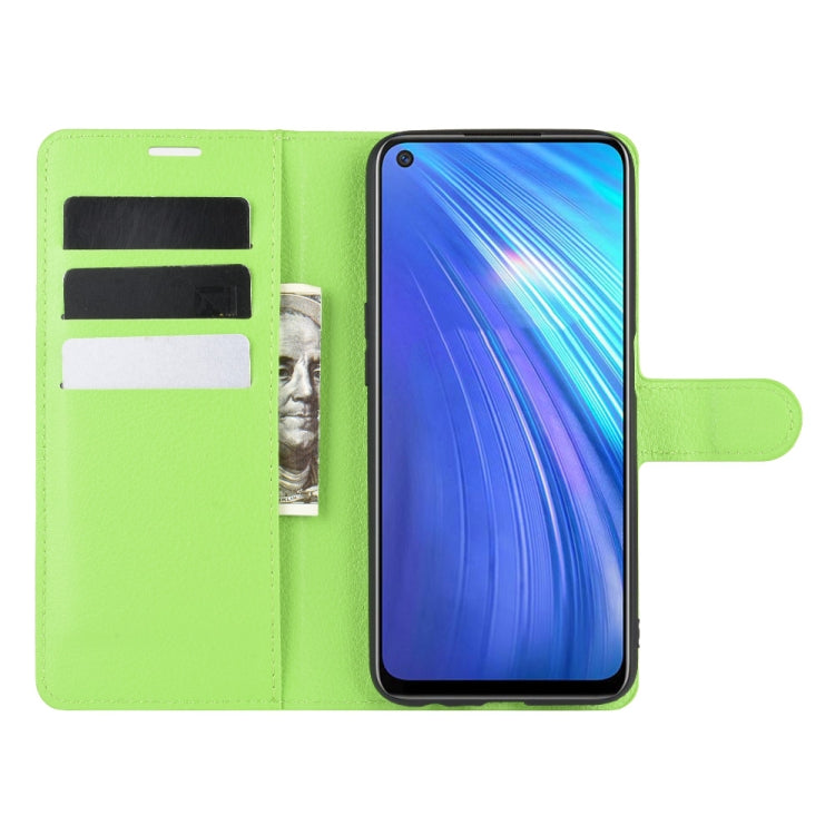 For OPPO Realme 6 Litchi Texture Horizontal Flip Protective Case with Holder & Card Slots & Wallet