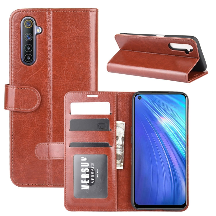 For OPPO Realme 6 R64 Texture Single Horizontal Flip Protective Case with Holder & Card Slots & Wallet& Photo Frame
