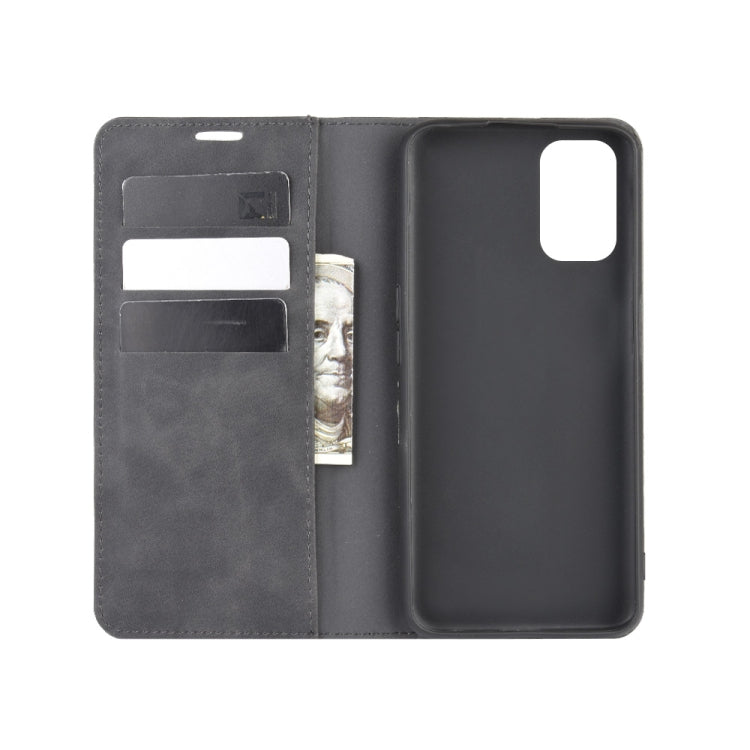 For OPPO A72 Retro-skin Business Magnetic Suction Leather Case with Holder & Card Slots & Wallet