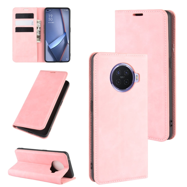 For OPPO ACE 2 Retro-skin Business Magnetic Suction Leather Case with Holder & Card Slots & Wallet