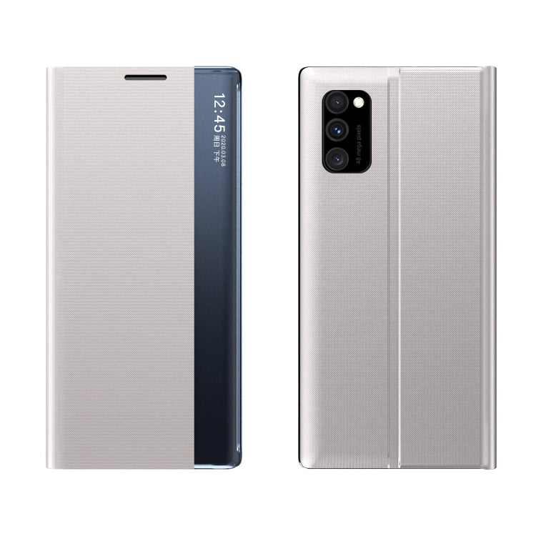 For Galaxy A91 / S10 Lite / M80s Side Display Magnetic Horizontal Flip Plain Texture Cloth + PC Case with Holder & Sleep / Wake-up Function