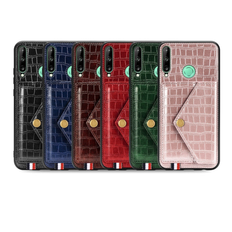 For Huawei Y7P/P40 Lite E Crocodile Pattern Envelope Card Package Phone Case With Magnet And Bracket Function