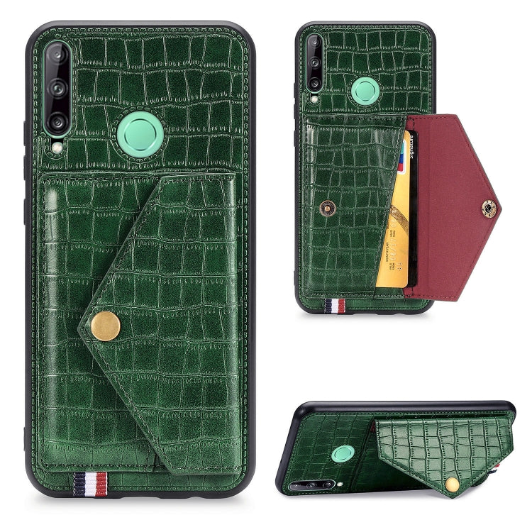 For Huawei Y7P/P40 Lite E Crocodile Pattern Envelope Card Package Phone Case With Magnet And Bracket Function